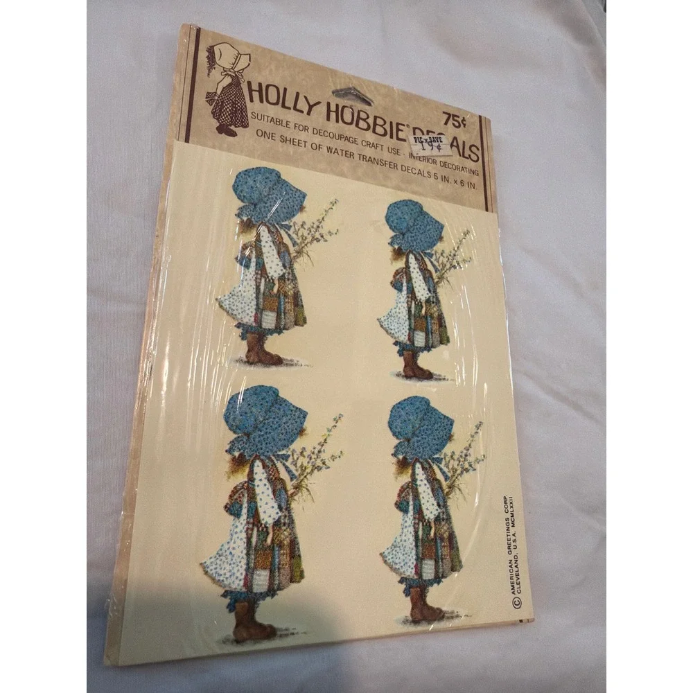 Vintage Holly Hobbie Decals 2 Pack Water Transfer 1970 1972 American Greetings